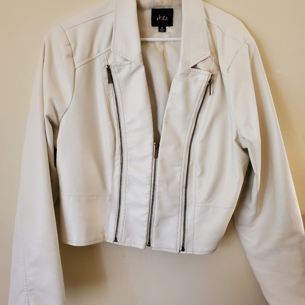 3/$15 *** White Faux Leather Jacket